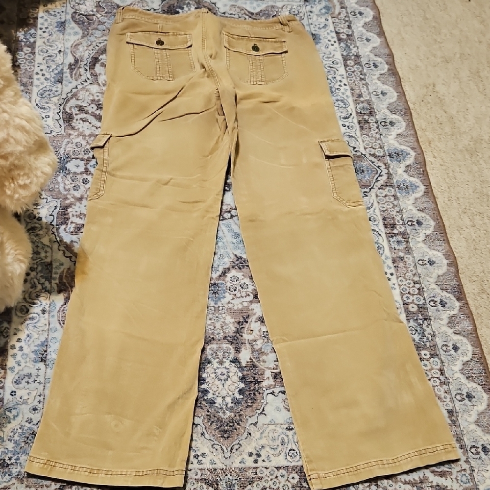 Eddie Bauer Beige Corduroy Cargo Wide Leg Pants - Picture 4 of 6